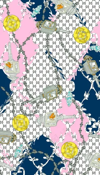 链条 豹纹 设计 大牌 图案图片