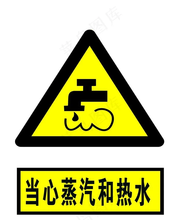 当心蒸汽和热水图片psd模版下载