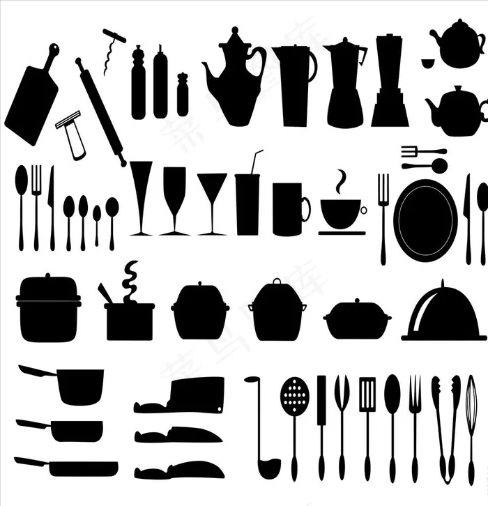 矢量酒杯剪影图片eps,ai矢量模版下载