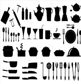 矢量酒杯剪影图片