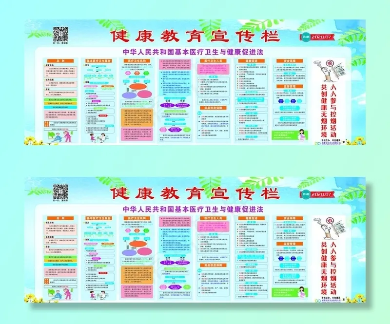 健康教育宣传栏图片(1200X720)cdr矢量模版下载