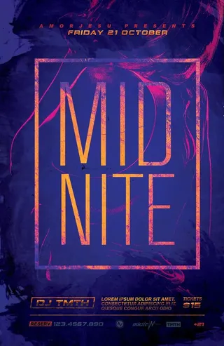 荧光炫酷电音舞曲派对海报图片