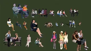 坐着的人物图片