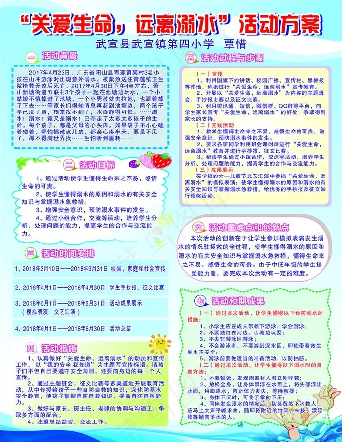 远离溺水活动方案图片cdr矢量模版下载