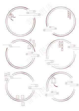 矢量云纹灯笼节日节庆中国风边框图片