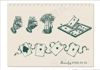 5款复古扑克牌图案图片