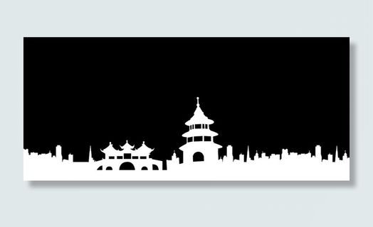 扬州文昌阁剪影图片