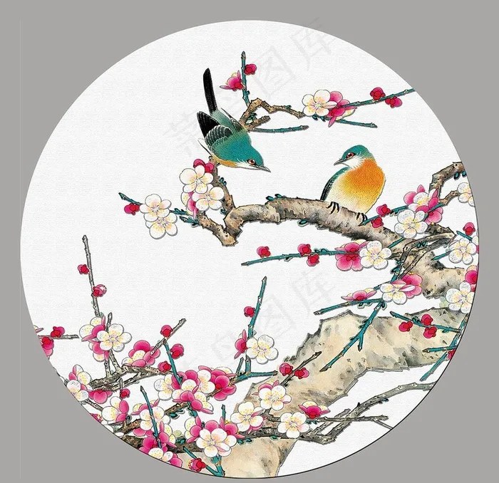 花鸟画图片(5315X5315(DPI:300))psd模版下载