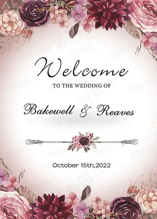 手绘婚礼海报图片