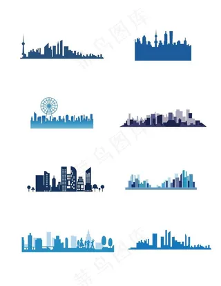 城市剪影素材图片