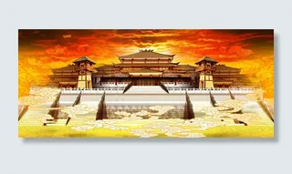 唐代风格宫殿建筑图片