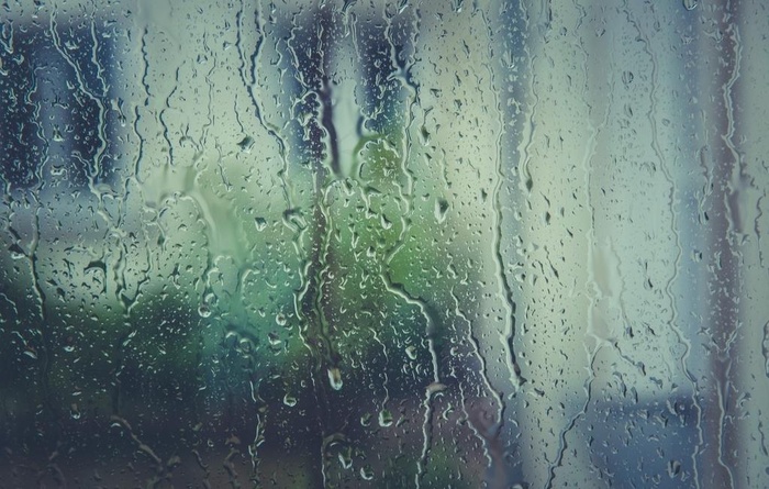 窗户上的雨滴图片