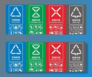 最新垃圾四分类标识图片