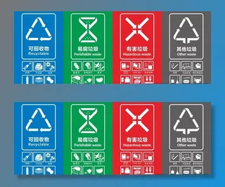 最新垃圾四分类标识图片