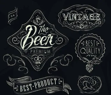 英文水绘字体菜单图片