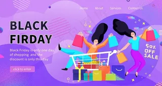 扁平化简约女子购物插画图片