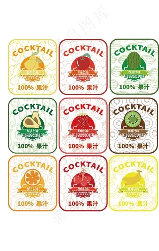 水果味不干胶图片