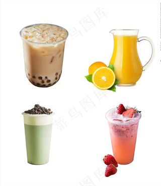 奶茶和果汁图片