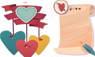 丝带心形 卷轴图片