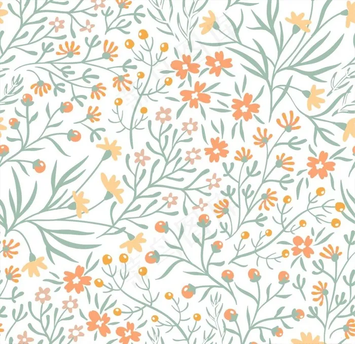 植物花卉四方连续矢量图下载图片ai矢量模版下载