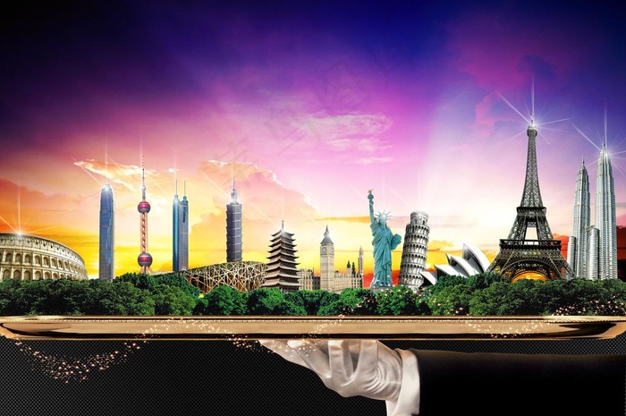 房地产旅游海报图片(5453X3789(DPI:300))psd模版下载