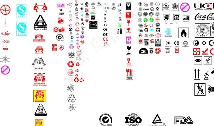 常用运输标志 向上 防潮 易碎图片ai矢量模版下载