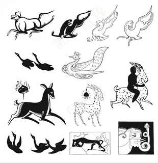 敦煌壁画矢量动物图片 敦煌壁画矢量动物图片