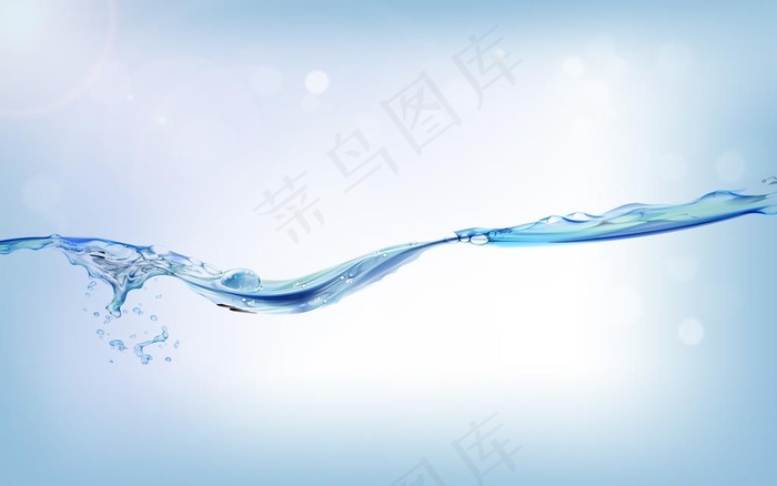 动感水流 透明水浪 水素材图片psd模版下载