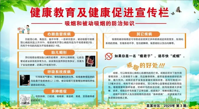 健康教育宣传栏图片cdr矢量模版下载