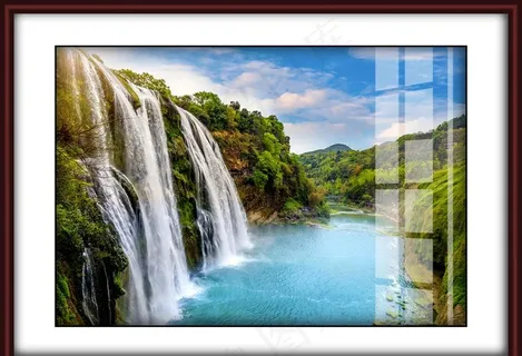 高山瀑布 小溪 高山流水 山水图片