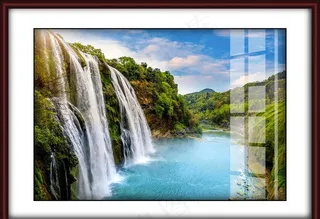 高山瀑布 小溪 高山流水 山水图片