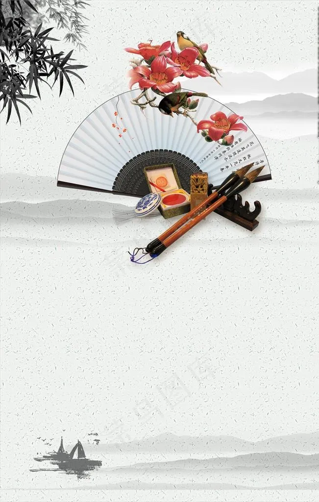 中国风书法背景图片psd模版下载