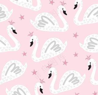 粉色系天鹅皇冠图片