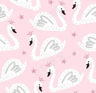 粉色系天鹅皇冠图片