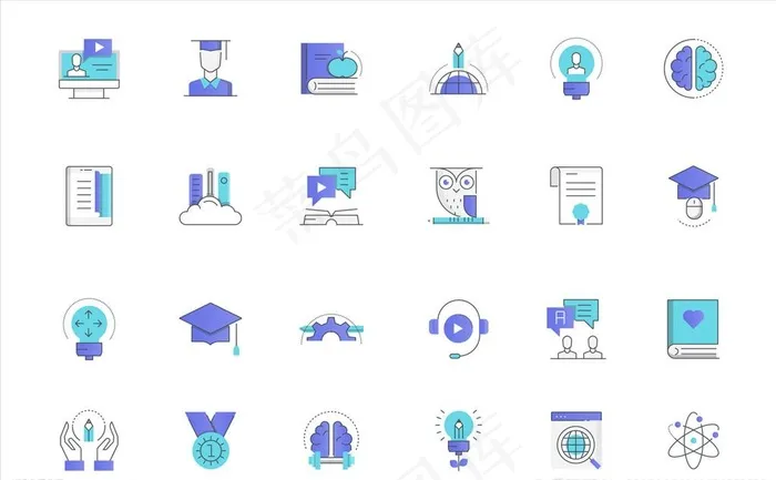 矢量教育小图标图片ai矢量模版下载