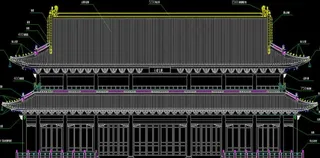 古建大雄宝殿正立面图图片