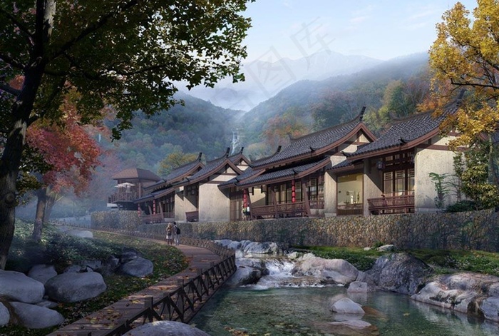 传统中国乡村小镇图片(4252X3000(DPI:72))psd模版下载