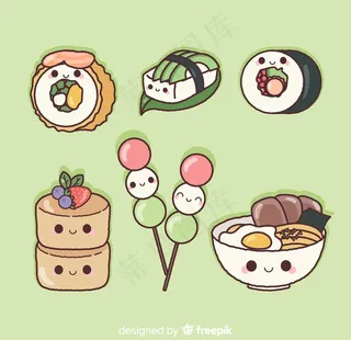 可爱日式食品插画图片