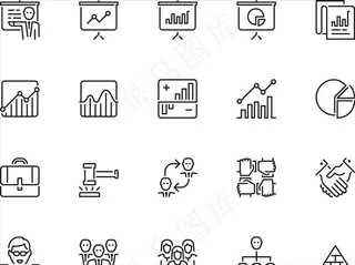 线性办公图标图片