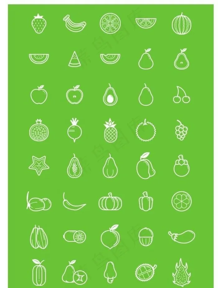 水果蔬菜手绘素材图片cdr矢量模版下载