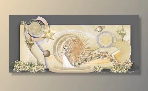 香槟金时尚星空主题婚礼效果图图片 香槟金时尚星空主题婚礼效果图图片