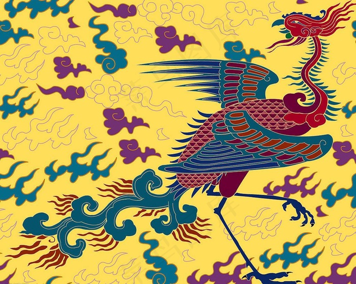 火云凤凰图片ai矢量模版下载