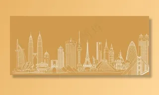 世界各地建筑线条图片