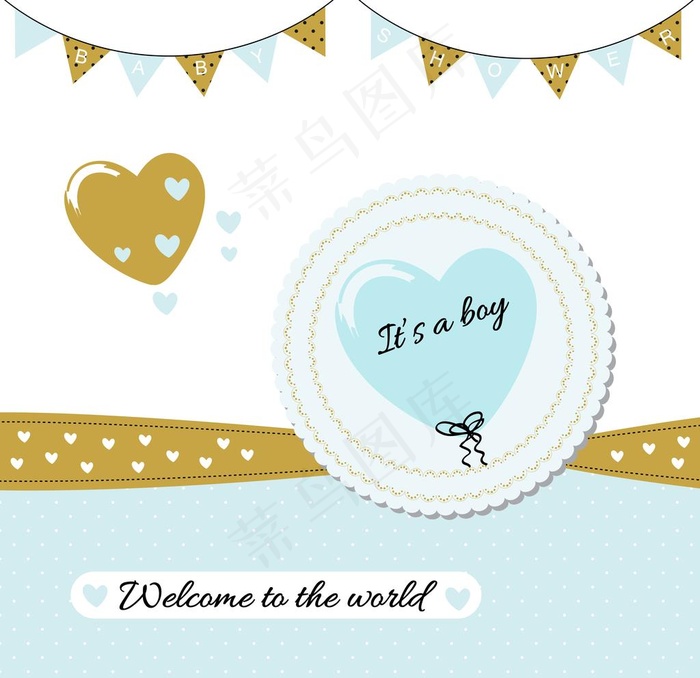 小清新可爱卡通儿童生日贺卡图片