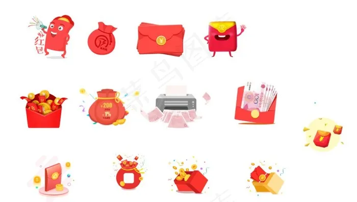 红菜鸟图库片ai矢量模版下载