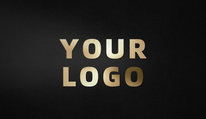 黑底烫金logo样机图片