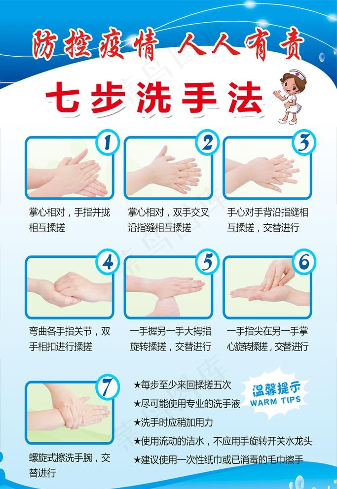 七部洗手法图片psd模版下载
