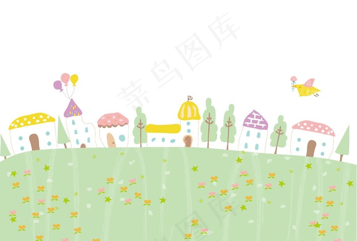 小房子创意卡通背景图片