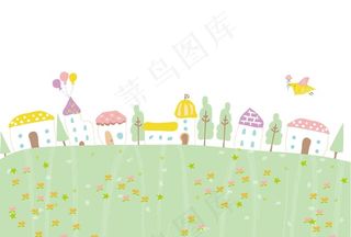 小房子创意卡通背景图片