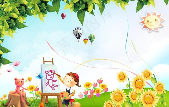 幼儿园背景图片psd模版下载